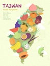 Taiwan fruit map