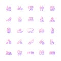 Taiwan gradient linear vector icons set. Royalty Free Stock Photo