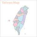 Taiwan hand-drawn map.