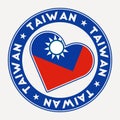 Taiwan heart flag badge.