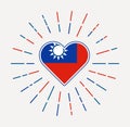 Taiwan heart with flag of the country.