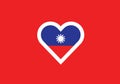 Taiwan heart shape love symbol national flag
