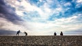 Leisure image of people relaxes and enjoys the peaceful beach in Taiwan