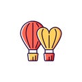 Taiwan International balloon festival red yand ellow RGB color icon. Royalty Free Stock Photo