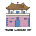 Taiwan, Kaohsiung City, travel landmark vector illustration