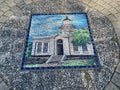 Taiwan Kaohsiung national Sun yat-Sen university floor tile mosaic lighthouse