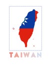 Taiwan Logo. Map of Taiwan with country name and.