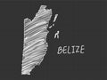 Belize map freehand sketch on black background