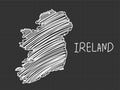 Ireland map freehand sketch on black background Royalty Free Stock Photo