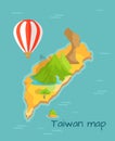 Taiwan map with Keelung and Dragon Mountain