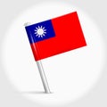 Taiwan map pin flag. 3D realistic vector illustration Royalty Free Stock Photo