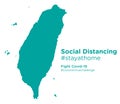 Taiwan map with Social Distancing stayathome tag