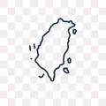 Taiwan map vector icon isolated on transparent background, linear Taiwan map transparency concept can be used web and mobile