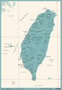 Taiwan Map - Vintage Detailed Vector Illustration