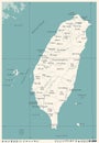 Taiwan Map - Vintage Detailed Vector Illustration