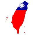 Taiwan map on white background with clipping path Royalty Free Stock Photo