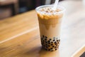 Taiwan milk tea with bubble. AI Generated