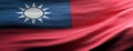 Taiwan national flag waving texture background. 3d illustration