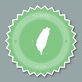 Taiwan, Republic Of China badge flat design.