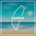 Taiwan, Republic Of China map rough outline.