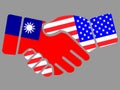 Taiwan Republic of China and USA flags Handshake vector Royalty Free Stock Photo