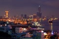 Taiwan's Kaohsiung Harbor at night