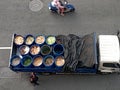 Taiwan\'s pig industry (food scraps.food waste.kitchen waste.kitchen refuse.hogwash.swill) recycling truck.