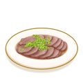 Taiwan sliced beef, Taiwanese traditional sliced meat with sauce on dish