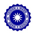 Stamp with text made in Taiwan
