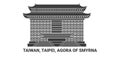 Taiwan, Taipei, Agora Of Smyrna, travel landmark vector illustration