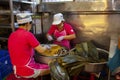 Taiwan, Taipei, Dragon Boat Festival, South Gate Market, making meat dumplings