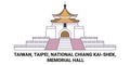Taiwan, Taipei, National Chiang Kaishek, Memorial Hall travel landmark vector illustration