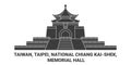 Taiwan, Taipei, National Chiang Kaishek, Memorial Hall travel landmark vector illustration