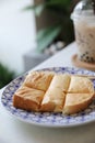 Taiwan toast with taiwan milk tea , Taiwanese dessert