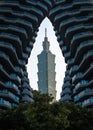 Taiwan Travel Architecture Image : The highest tower of Taiwan, Taipei 101 and Tao Zhu Yin YuanAgora Garden