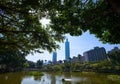 Taiwan Travel Architecture Image : Taipei 101 view from National Dr. Sun Yat-sen Memorial Hall. Royalty Free Stock Photo