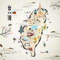 Taiwan travel map Royalty Free Stock Photo