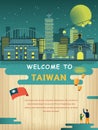 Taiwan travel poster design Royalty Free Stock Photo