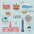 Lovely Taiwan travel symbols Royalty Free Stock Photo