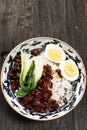 Taiwanese Braised Pork Lu Rou Fan over White Steamed Rice Royalty Free Stock Photo