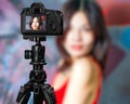Taiwanese Chinese Vlogger taking social media photos