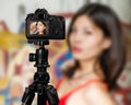 Taiwanese Chinese Vlogger taking social media photos