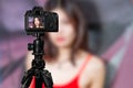 Taiwanese Chinese Vlogger taking social media photos