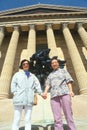 An Taiwanese couple in front of the Philadelphia Museum of Art, Pennsylvania Royalty Free Stock Photo