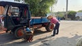 Taiwanese farmers are modifying their vehicles for field work.