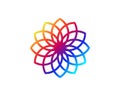 Taiwanese flower outline icon. Taiwan. Plum blossom. Oriental custom. Asian item. Rainbow gradient symbol. Isolated Royalty Free Stock Photo