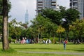 Happiness of taiwanese people in Daan Park Taipei Taiwan