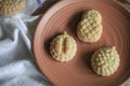 Taiwanese Pineapple Cakes, famous sweet delicious dessert food with tea