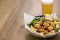 Taiwanese popcorn chicken with fried basil, and you can usually choose other ingredients to get deep fried, and mixed together, li