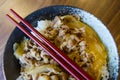 Taiwanese pork and rice in bowl
